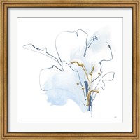 Blue and Gold Floral I Fine Art Print