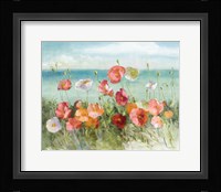 Coastal Poppies Light. Framed Print