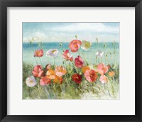 Coastal Poppies Light. Framed Print
