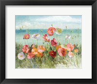 Coastal Poppies Light. Framed Print