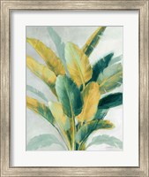 Greenhouse Palm II Teal Green and Gold Crop Fine Art Print