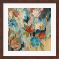 Blue and Sienna Floral Fine Art Print