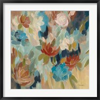 Blue and Sienna Floral Fine Art Print