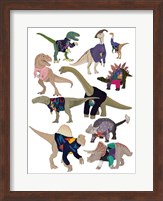 Dinosaurs in 80's Jumpers Fine Art Print