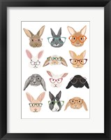 Rabbits in Glasses Fine Art Print