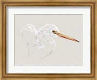 Bright Egret Sketch I Fine Art Print