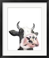 Watercolor Cow Portrait I Framed Print