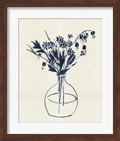 Indigo Floral Vase I Fine Art Print