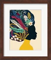 Afro Woman In Yellow Fine Art Print