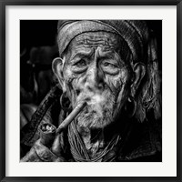 Elderly Smoker Fine Art Print