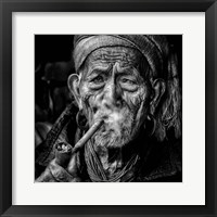 Elderly Smoker Fine Art Print