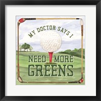 Golf Days I-More Greens Framed Print