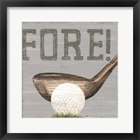 Golf Days neutral V-Fore! Framed Print