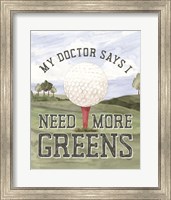 Golf Days neutral portrait I-More Greens Fine Art Print