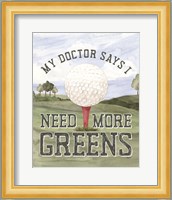 Golf Days neutral portrait I-More Greens Fine Art Print