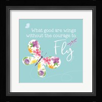 Dreams Take Flight on Blue IX Framed Print