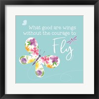 Dreams Take Flight on Blue IX Framed Print