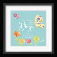 Dreams Take Flight on Blue XI Framed Print