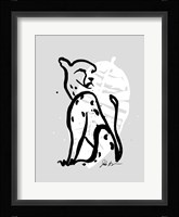 Inked Safari Leaves I-Cheetah Framed Print