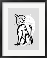 Inked Safari Leaves I-Cheetah Framed Print
