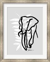 Inked Safari Leaves II-Elephant Fine Art Print