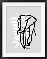 Inked Safari Leaves II-Elephant Fine Art Print