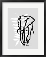 Inked Safari Leaves II-Elephant Framed Print