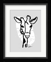 Inked Safari Leaves III-Giraffe 1 Framed Print