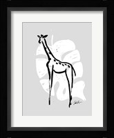 Inked Safari Leaves IV-Giraffe 2 Framed Print