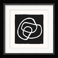 Lines & Curves on black III Framed Print