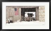 Winter at Patriotic Barn Fine Art Print