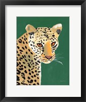 Colorful Cheetah on Emerald Framed Print