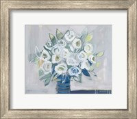 White Roses on Gray Fine Art Print