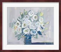 White Roses on Gray Fine Art Print