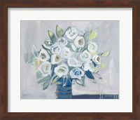 White Roses on Gray Fine Art Print