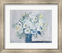 White Roses on Gray Fine Art Print