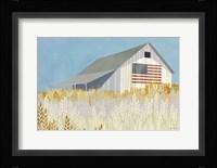 Wheat Fields Barn with Flag Fine Art Print