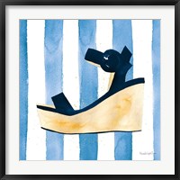 Beach Glam VII v2 Navy on Stripes Fine Art Print