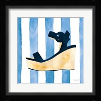 Beach Glam VII v2 Navy on Stripes Fine Art Print