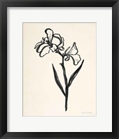 Ink Flower II Cream Framed Print
