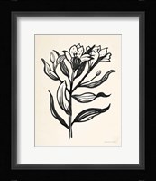 Ink Flower I Cream Framed Print