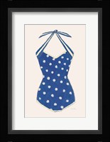 Retro Swimwear II Navy Framed Print