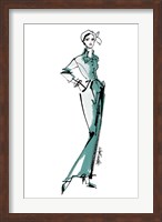 Fifties Fashion III v2 Green Fine Art Print