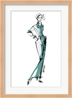 Fifties Fashion III v2 Green Fine Art Print