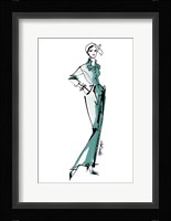 Fifties Fashion III v2 Green Fine Art Print