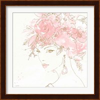 Floral Figures II Pink Gold Sq Fine Art Print