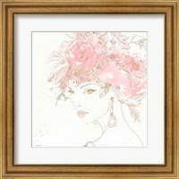 Floral Figures II Pink Gold Sq Fine Art Print