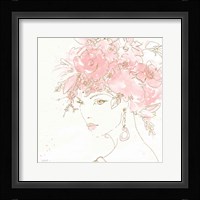 Floral Figures II Pink Gold Sq Fine Art Print
