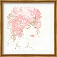 Floral Figures I Pink Gold Sq Fine Art Print