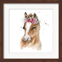 Floral Pony Pink Sq Fine Art Print